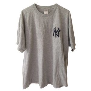 New York Yankees Fruit of the Loom Gray Logo Tee T Shirt 2XL